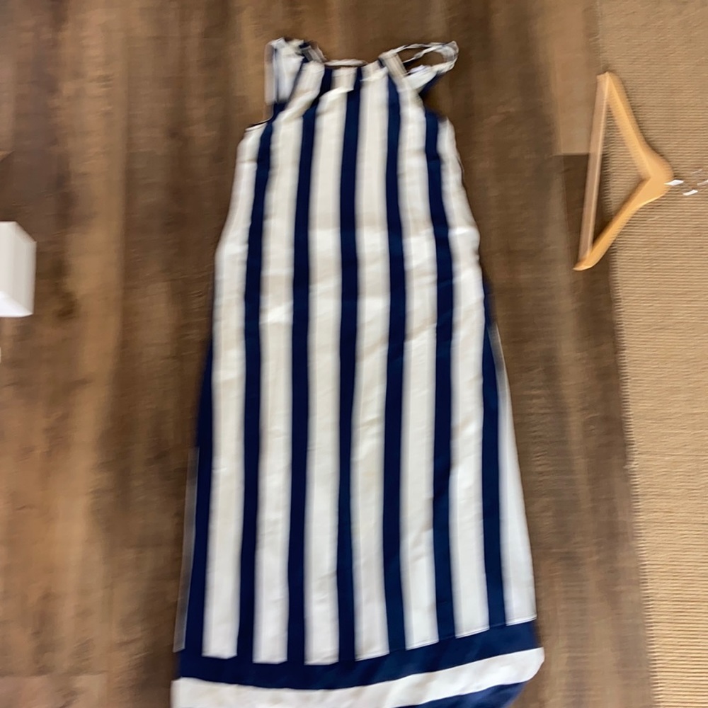 Full length Splendid Blue and White striped Maxi